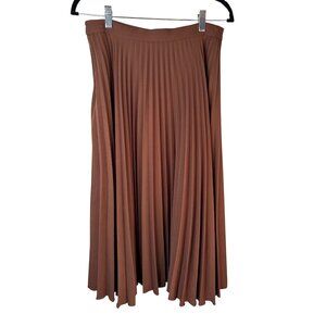 2/$30 Brown Pleated Midi Skirt By InCity Size 16Y Soft Fabric Flowy Design